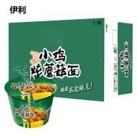 伊利(YILI) 方便面 小鸡炖蘑菇面 98g*12桶 泡面桶装 方便面整箱