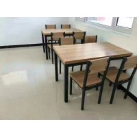 西昊食堂方桌木制商用学校餐桌 带四椅