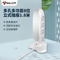 公牛 多孔立式插座塔式多功能创意桌面立体办公插座 插排防过载接线板 电源转换器 8位1.8米V1080