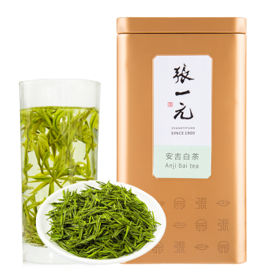 张一元茶叶 特级安吉白茶50g/罐 绿茶茶叶 鲜嫩采摘