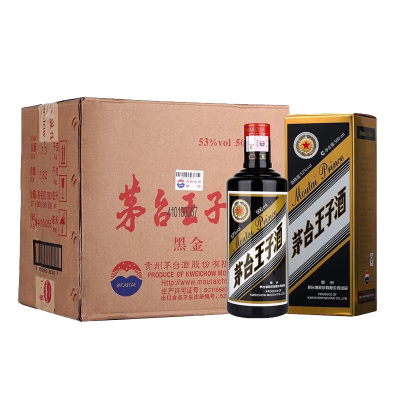 茅台 MOUTAI 53度酱香型白酒 王子黑金 500ml*6瓶 整箱装