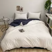 新款柔感磨毛拼色四件套