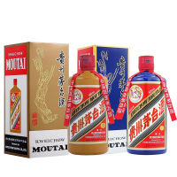 贵州茅台酒(礼宾)500ml+茅台酒(蓝茅)500ml 53度酱香型白酒组合装