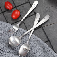 美厨(maxcook)304不锈钢叉勺套装 餐叉餐勺儿童餐具三件套 Ha猴系列MCGC728