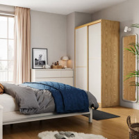 永立现代推拉移门柜子大衣橱卧室家用小户型家具JC3D JC3D-A1趟门衣柜1.2米