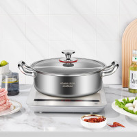 康巴赫(KBH) 第三代一体成型鸳鸯火锅-28cm(汤勺、漏勺)