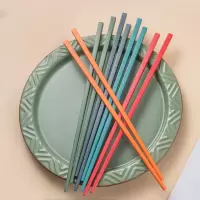 拾画 滕王阁合金筷 家用防霉防滑耐高温 五色分食筷5双装SH-6758