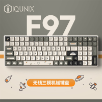 IQUNIXF97漫游指南机械键盘三模热插拔客制化键盘无线蓝牙游戏键盘铝合金100键键盘无光-TTC 金粉轴