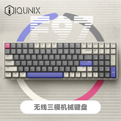 IQUNIXF97未知数机械键盘三模热插拔客制化键盘无线蓝牙游戏键盘铝合金100键电脑键盘TTC-金粉轴 -RGB热插拔