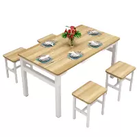 鑫环境 120*60*74一桌四椅 桌椅组合食堂餐馆家用吃饭桌出租房用小户型快餐桌小吃店桌子