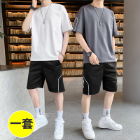 夏装休闲运动套装男士夏季2022新款搭配一套男装短裤短袖t恤衣服