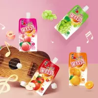 喜之郎吸吸果冻cici果粒爽饮料多口味儿童零食果汁果冻布丁350ml*4袋水蜜桃味