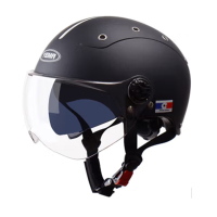 DP 野马(YEMA)3C认证防晒半盔安全帽 均码 亚黑配透明短镜