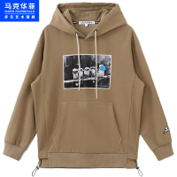 马克华菲连帽卫衣男2022秋季新款贴布绣字母印花秋宽松休闲男士上衣