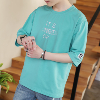 男士短袖t恤夏季刺绣设计感小众上衣潮流百搭宽松半截袖衣服男