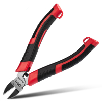 得力(deli) 水口钳塑柄铬钒钢(红)5"