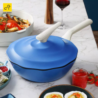 卡特马克(catemaker)海浪炒锅不粘锅家用炒锅铝合金八角一体炒菜锅燃气电磁炉通用网红炒锅