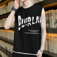 无袖t恤男夏季薄款速干印花网红背心男士2022年新款潮牌篮球坎肩