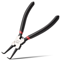 得力(deli) 日式内弯卡簧钳铬钒钢(红)7"