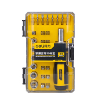 得力(deli) 家用套筒S2批头(黄)30件套