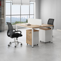 易企采 双人位含柜含椅120*120CM办公家具职员办公桌简约单人办公桌工位桌屏风卡座办公室桌椅组合