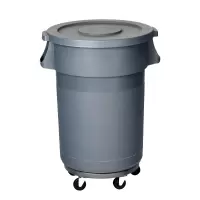 清洁垃圾桶大容量圆形带轮子120L