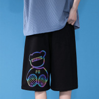 大熊6分短裤男士阔腿夏季潮牌男款休闲运动篮球中裤衩休闲沙滩裤子