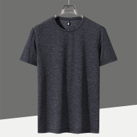 凉感T恤男短袖夏季新款纯色T恤圆领休闲百搭上衣薄款男体恤