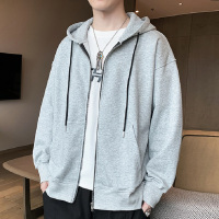 连帽卫衣男春秋季中青年秋装运动宽松大码休闲开衫拉链外套
