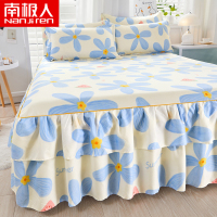 南极人(NanJiren)家纺 韩式床裙单件1.5/1.8m床单防滑床笠三件套床罩单件花边防尘罩