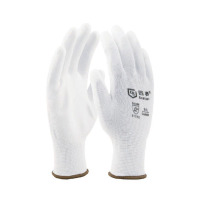 固赛(GE) 白色聚氨酯工作手套,9码
