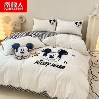 南极人(NanJiren)家纺 迪士尼四件套全棉水洗棉纯棉卡通公主风被套床单儿童床上三件套4