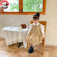 史努比(SNOOPY)童装女中小童秋款衬衫长袖背带裙套装SXM169