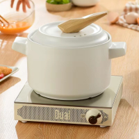 橙叶砂锅炖锅家用燃气煲汤炖汤煲仔饭陶瓷煲煤气灶专用沙锅耐高温 素韵系列砂锅 白色3.5L