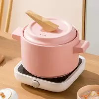 橙叶砂锅炖锅家用燃气煲汤炖汤煲仔饭陶瓷煲煤气灶专用沙锅耐高温 素韵系列砂锅 粉色3.5L