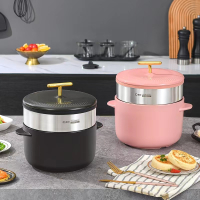 橙叶砂锅煲汤炖锅家用燃气煤气灶专用耐高温陶瓷煲沙锅大号煲仔饭 T型砂锅(带蒸笼)粉色3.5L