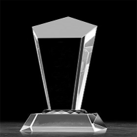 TRW HUALEDI PROFESSIONAL AUDIO SYSTEM 五角斜面定制水晶奖杯 30CM