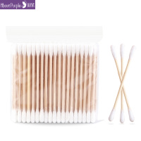 阅紫About Purple棉签/棉球(竹棒型双圆头)100支袋装 *3双头化妆掏耳婴儿一次性消毒棉棒清洁家用竹棒