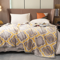 罗蒙( ROMON)法兰绒印花毯-灰黄腾达200*230cm