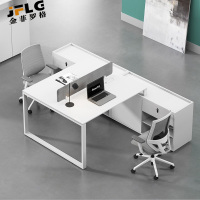 金菲罗格 财务办公桌简约现代职员办公桌椅组合双人白色工位办公桌子办公室
