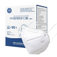 大自然N95口罩 医用防护口罩一次性医用防护口罩挂耳式口罩立体独立包装 5盒