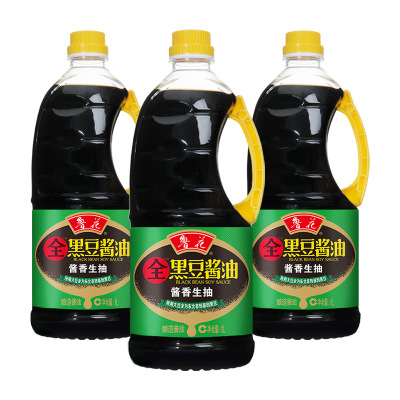 鲁花全黑豆酱香生抽酱油1L*3酿造酱油炒菜蘸点凉拌