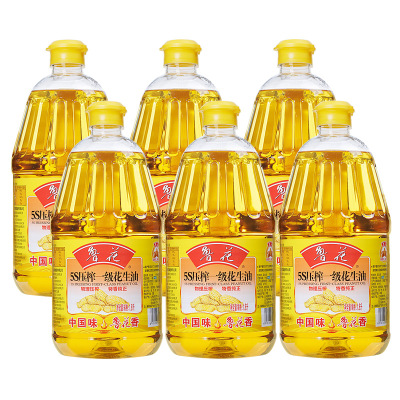 鲁花5S压榨一级花生油1.8L*6整箱 食用油 物理压榨炒菜烹饪粮油