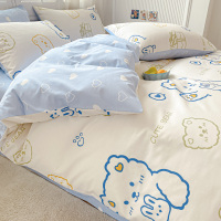 洁丽雅夏季纯棉四件套100全棉被套床单床品高级感宿舍床上三件套