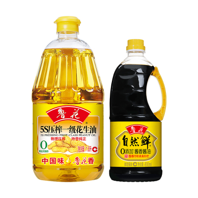 鲁花5S压榨一级花生油1.8L送自然鲜酱油800ml鲁花5S压榨一级花生油1.8L