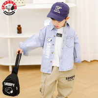 史努比SNOOPY童装牛仔外套男女中小童外套洋气印卡通花儿童牛仔衬衫 KRC012