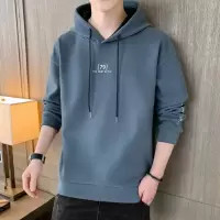 新款连帽卫衣抽绳宽松简约字母印花街头潮流休闲百搭卫衣男