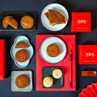 子鲜阁月饼尊品手提篮礼盒潮式广式云腿肉松莲蓉蛋黄1640g