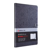 齐心C5836 黑色18K/122张皮面笔记本 磁扣印花笔记本子 商务记事本 日记本 手帐本 会议记录本