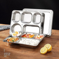 圈厨(QCOOKER)304不锈钢带盖分格餐盒